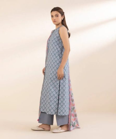 Urban Trend Sapphire Three Piece - Embroidered Lawn Dress - Image 2