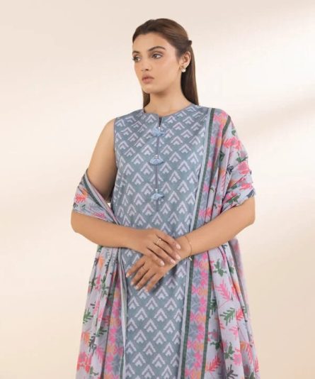 Urban Trend Sapphire Three Piece - Embroidered Lawn Dress - Image 3
