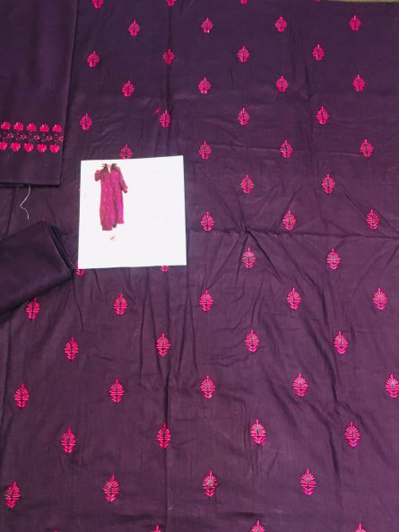Urban Trend Elegant plum Embroidered 2-Piece Lawn dress - Image 3