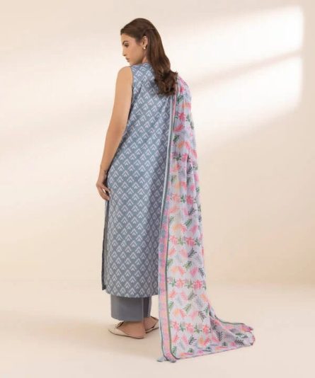 Urban Trend Sapphire Three Piece - Embroidered Lawn Dress - Image 5